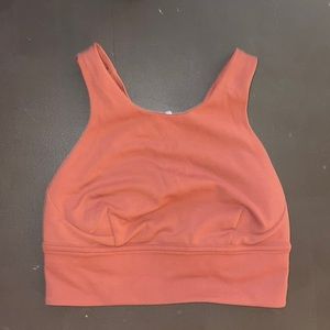 Lululemon orange high rise sports bra size 4